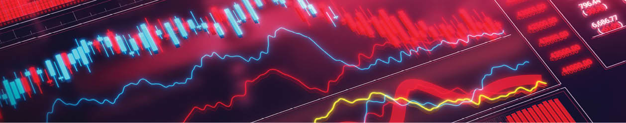 Trading digital board showing the data on global stock market crash.