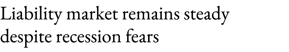 Liability market remains steady despite recession fears