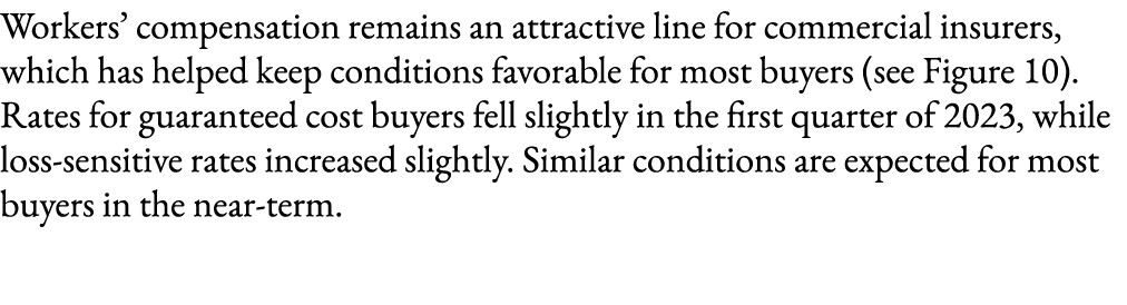 Workers’ compensation remains an attractive line for commercial insurers, which has helped keep conditions favorable ...