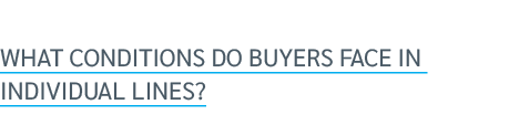  What conditions do buyers face in individual lines?